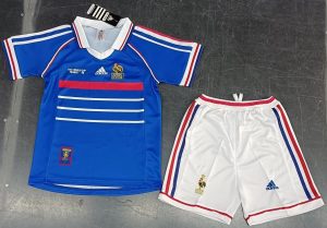 Kids Zidane France 1998 Retro Kit